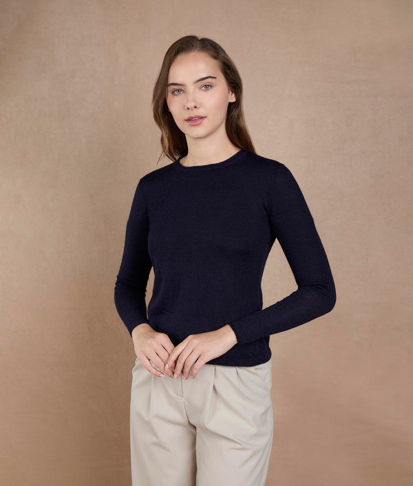 Fully Fashion Sweater — Navy Blue — navy blue baby alpaca by Sol Alpaca