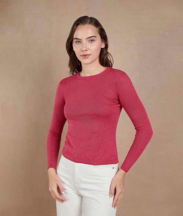 Fully Fashion Sweater — Crimson Red — crimson red baby alpaca by Sol Alpaca