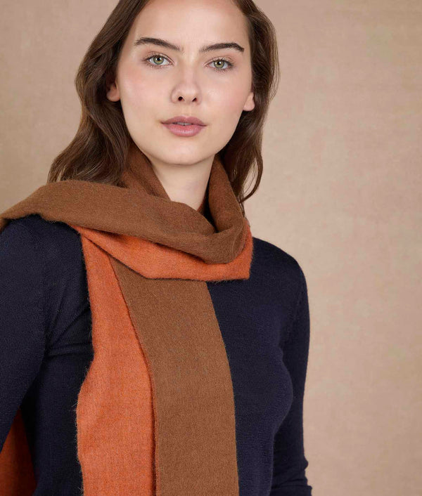 Classic Scarf in Warm Orange & Toasted Coconut — warm orange & toasted coconut baby alpaca by Sol Alpaca