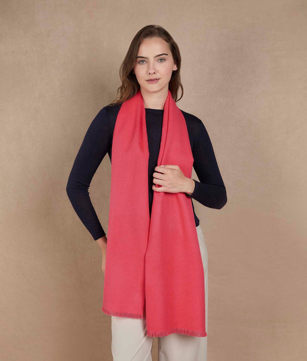 Scarf Living Coral — living coral baby alpaca by Sol Alpaca