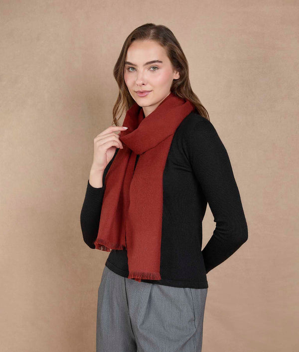 Lava Red Scarf — red lava baby alpaca by Sol Alpaca