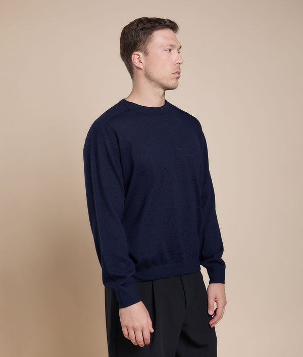 Classic Jersey Sweater — Navy Blue — navy blue baby alpaca by Sol Alpaca