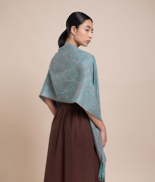 Scarfs Wari — Misty Blue — misty blue alpaca by Sol Alpaca