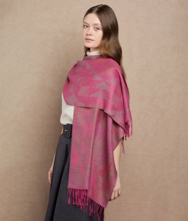 Andicon Scarf — Raspberry Rose — raspberry rose baby alpaca by Sol Alpaca