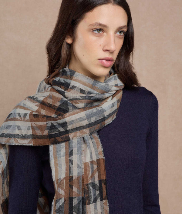 Nazca Layered Scarf — Earth Layers — earth layers baby alpaca by Sol Alpaca