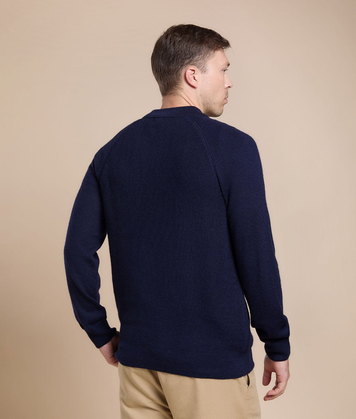 Jersey and Honeycomb Knit Sweater