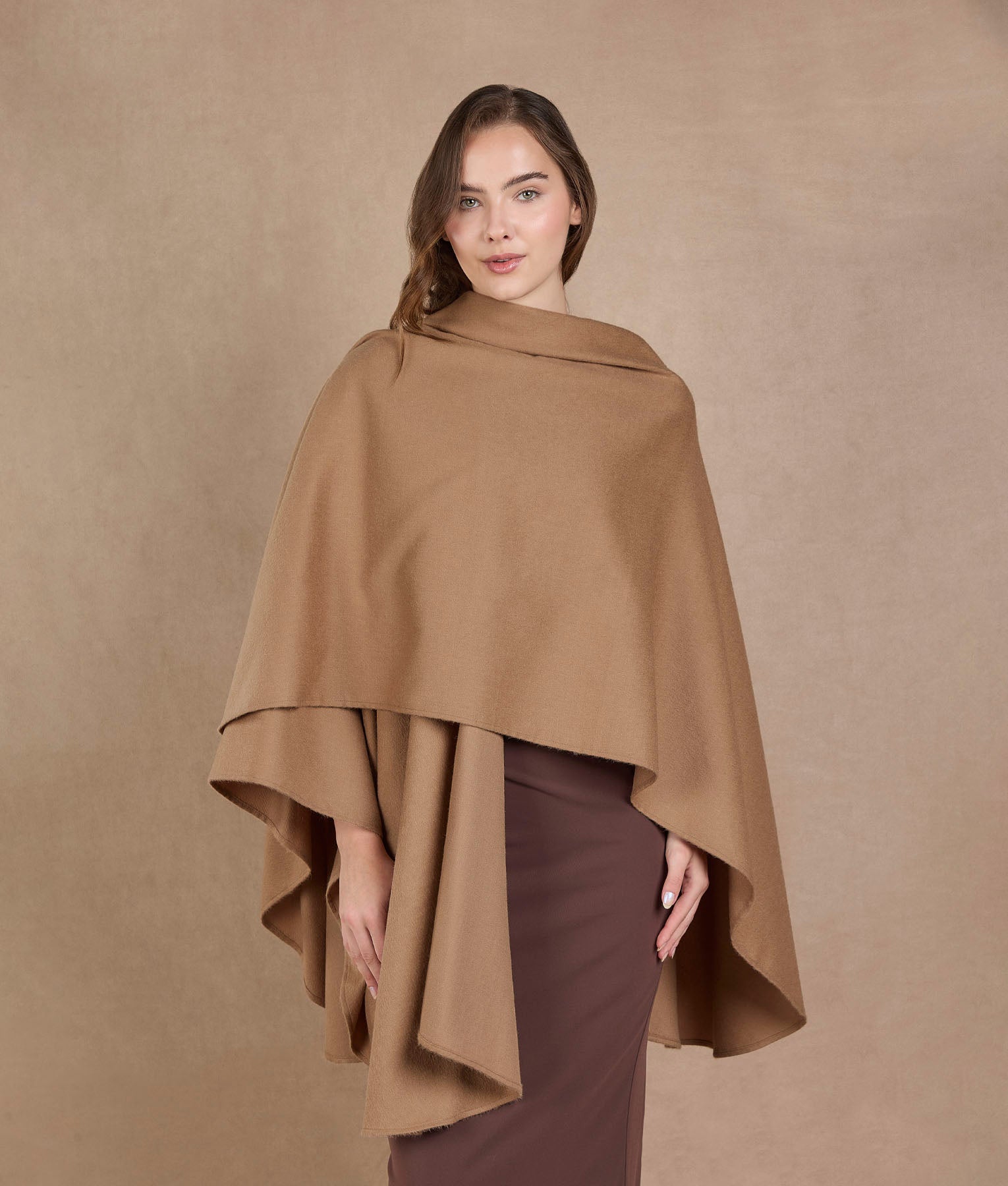 Ruana Baby Alpaca - Tabaco Brown