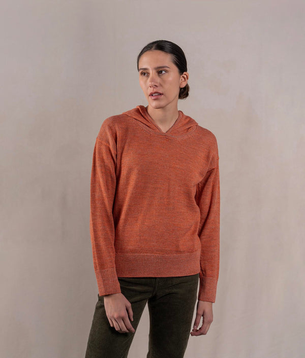 Oversize Sweater - Terracotta Heathered And Sand Beige — terracotta heathered and sand beige baby alpaca by Sol Alpaca