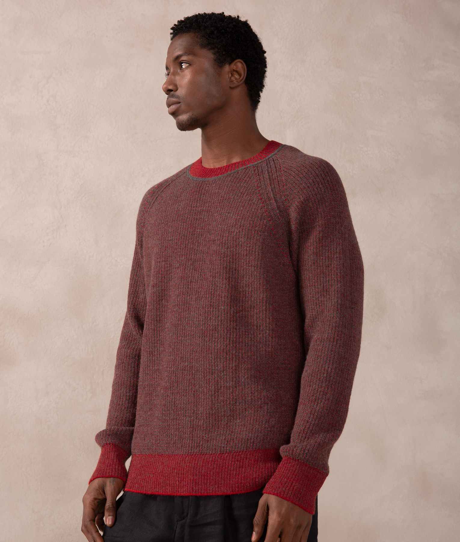 Men'S Reversible Ribbed Sweater - Ski Patrol And The Foggy Moon
