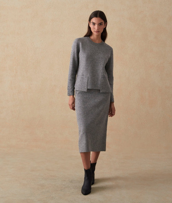 Tube Bw Skirt — December Sky Grey — december sky grey baby alpaca by Sol Alpaca
