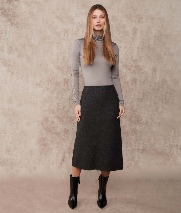 Tube Bw Skirt — Pirate Black — pirate black baby alpaca by Sol Alpaca