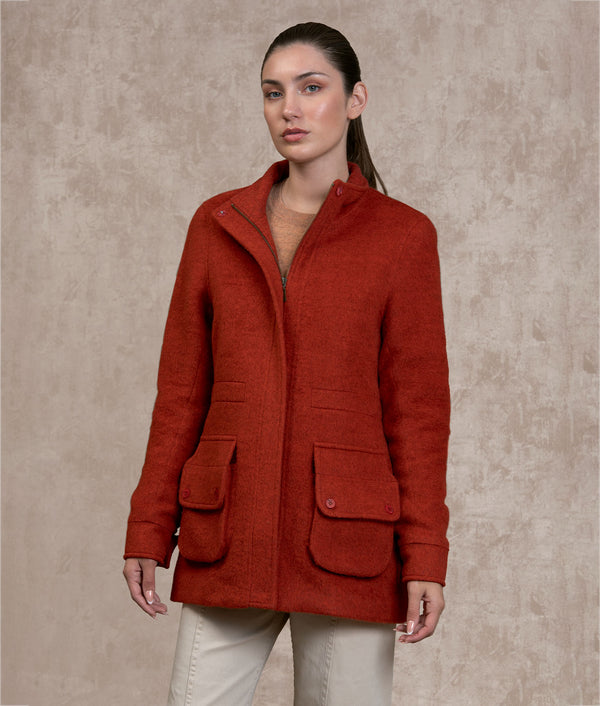 Easy Fit Cargo Coat — rooibos tea baby alpaca by Sol Alpaca