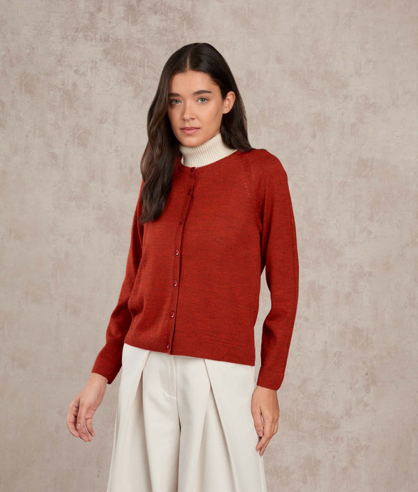 Basic Raglan Sleeves Cardigan — Rooibos Tea — rooibos tea baby alpaca by Sol Alpaca