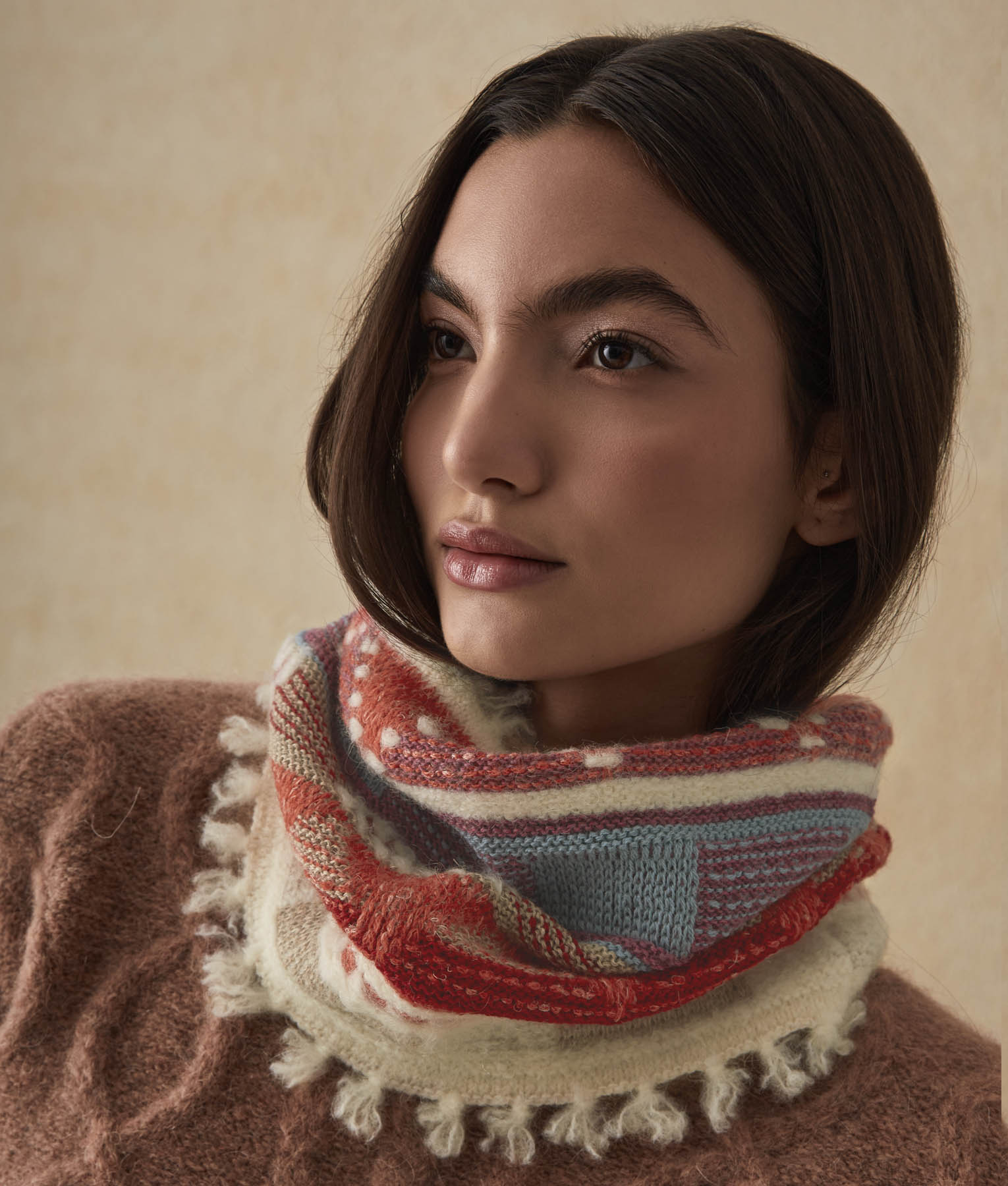 Geometric Intarsia Baby Alpaca Scarf Sol Alpaca USA