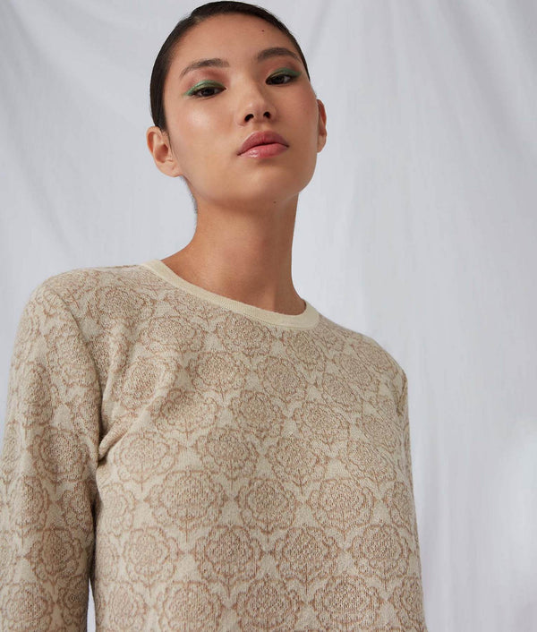 Transfer Flowers Basic Sweater — Simply Taupe And Snow White — simply taupe and snow white baby alpaca by Sol Alpaca