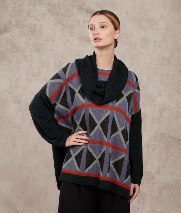 Loose Poncho And Collar - Purple Haze And Koi — purple haze and koi baby alpaca by Sol Alpaca