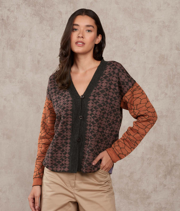 The Fusion Cardigan — Espresso And Adobe — espresso and adobe baby alpaca by Sol Alpaca