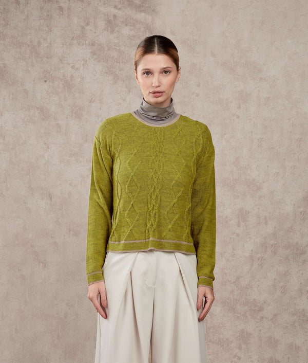 The Cottage Sweater — Green Oasis — green oasis baby alpaca by Sol Alpaca