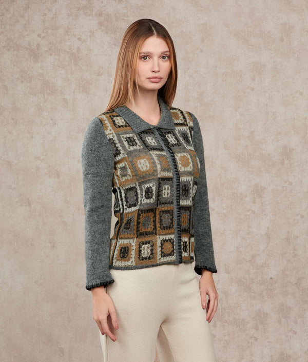 Dreams Of Crochet Cardigan — Titanium And Tannin — titanium and tannin baby alpaca by Sol Alpaca