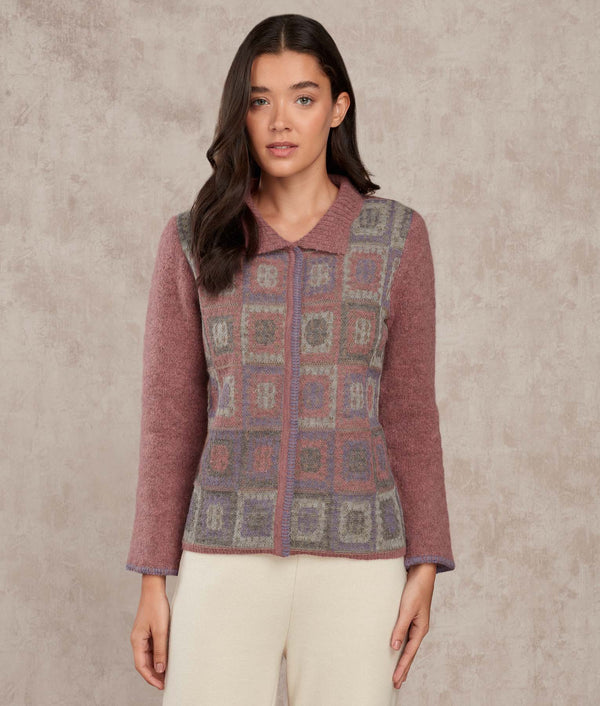 Dreams Of Crochet Cardigan — Foxglove And Purple Mist — foxglove and purple mist baby alpaca by Sol Alpaca