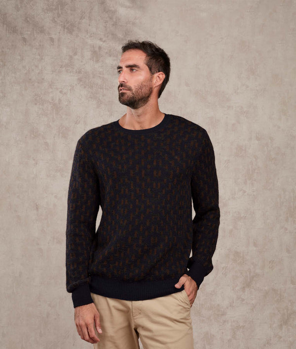 The Weave Jacquard Sweater — Coat And Breen — coat and breen baby alpaca by Sol Alpaca