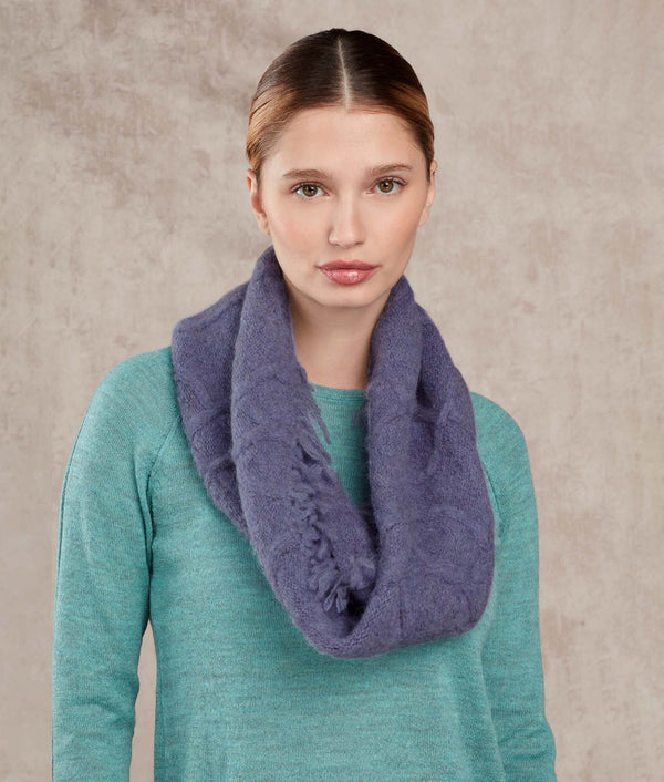 Aran Collar — Lilac Melange — lilac melange baby alpaca by Sol Alpaca