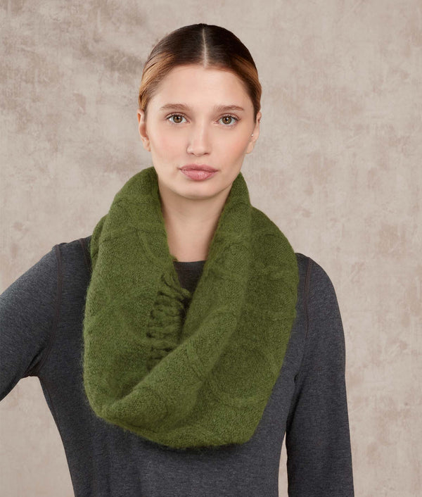 Aran Collar — Forest Green — forest green baby alpaca by Sol Alpaca