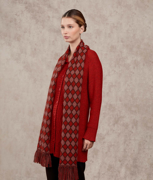Brick On Brick Scarf — Toasted Ocher And Tulip Wood — toasted ocher and tulip wood baby alpaca by Sol Alpaca