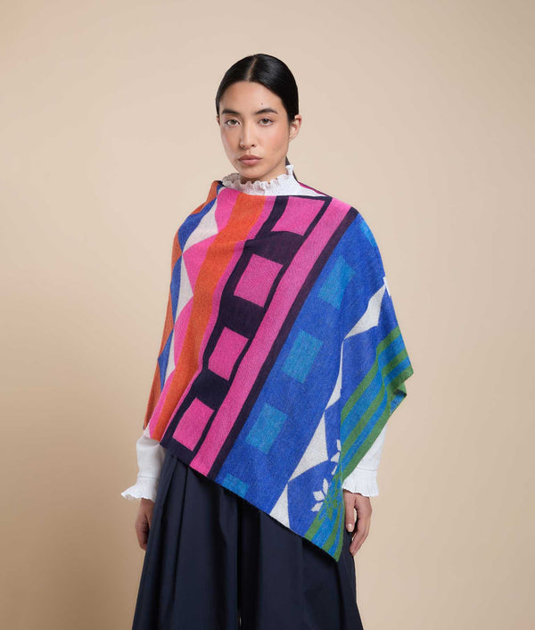 El Pontro Poncho — Purple Blue — purple blue baby alpaca by Sol Alpaca