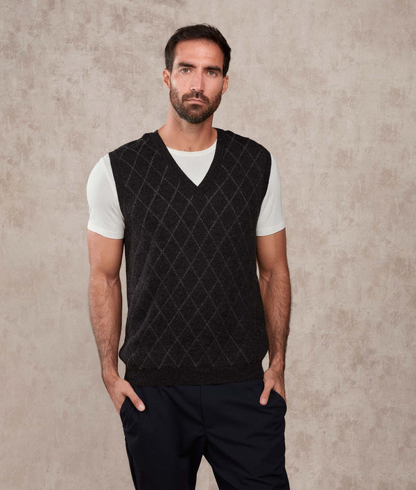 Los Cocos Vest — Asphalt And Porpoise — asphalt and porpoise baby alpaca by Sol Alpaca
