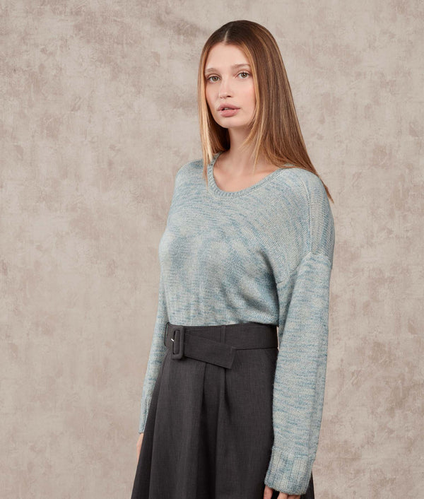 Loose Scoope Neck Sweater — Niagara And Snow White — niagara and snow white baby alpaca by Sol Alpaca