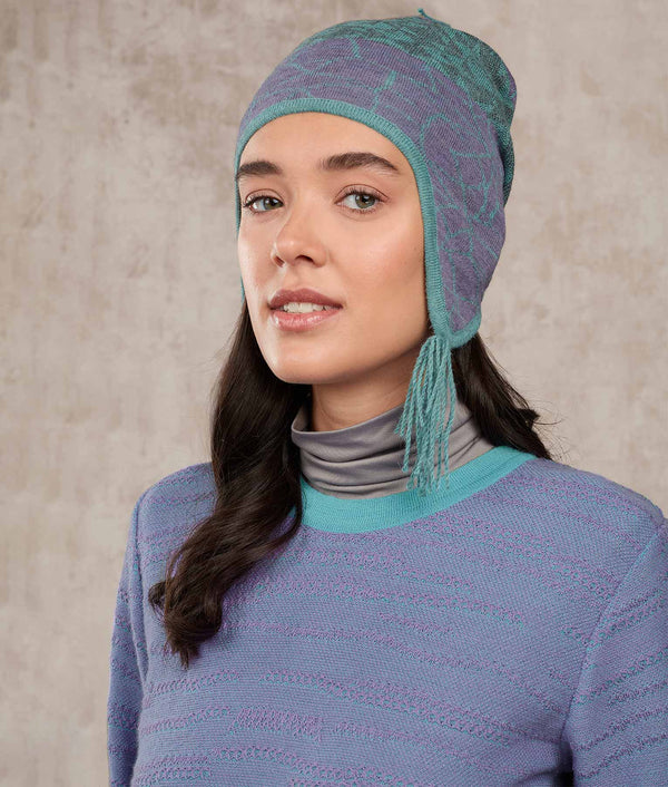 The Fusion Chullo — Veronica Purple And Ether Turquoise — veronica purple and ether turquoise baby alpaca by Sol Alpaca