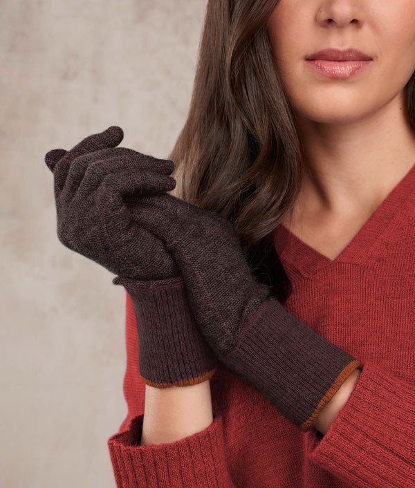 The Fusion Gloves — Affenpinscher And Baby Pink — affenpinscher and baby pink baby alpaca by Sol Alpaca