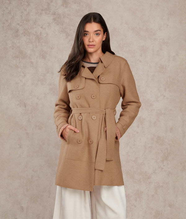Felted Trench Coat — Donkey Brown — donkey brown baby alpaca by Sol Alpaca