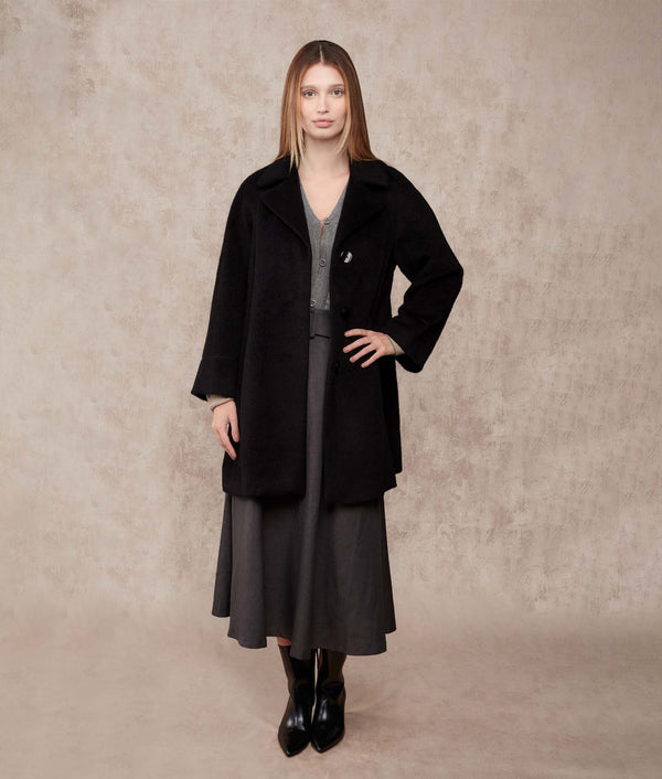 Swing Suri Coat - Black — black baby alpaca by Sol Alpaca