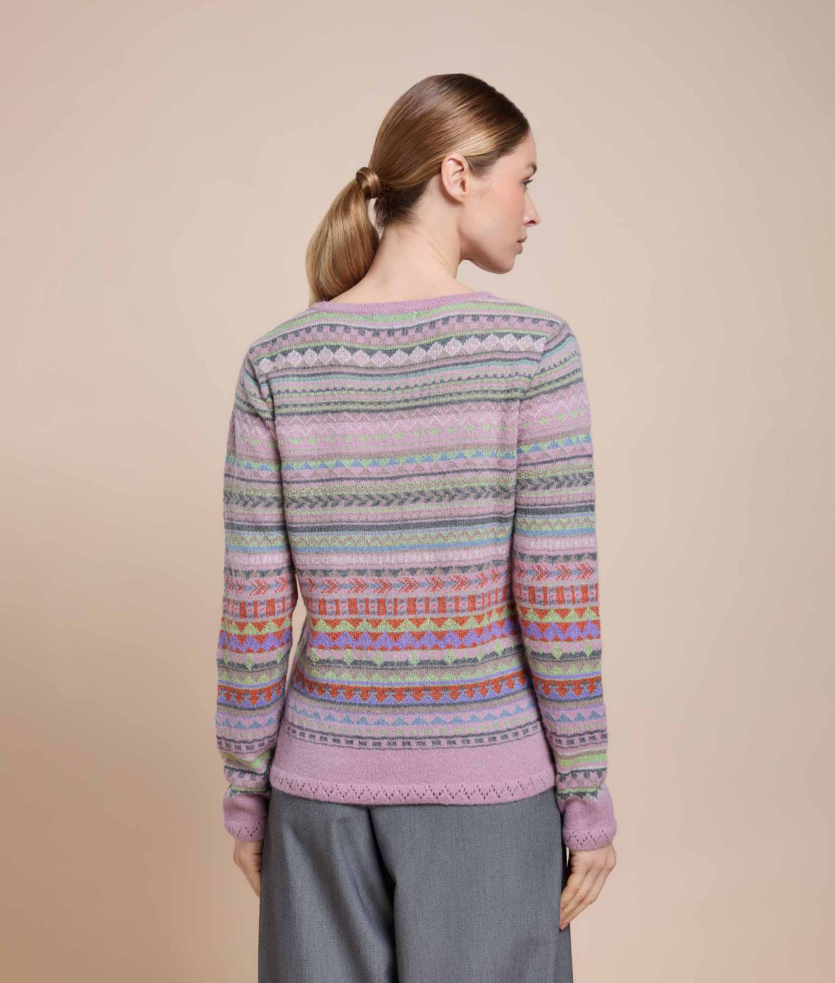 Jacquard and Jersey Sweater