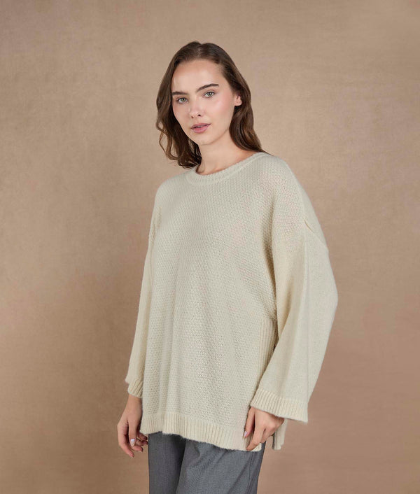 Bright White Poncho — bright white alpaca by Sol Alpaca