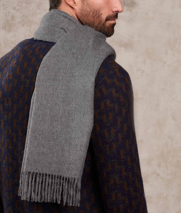 Brushed Shawl - December Sky Grey — december sky grey baby alpaca by Sol Alpaca