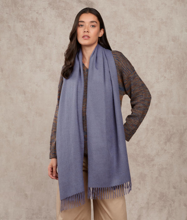 Premium Alpaca Brushed Shawl — Haze Purple — haze purple alpaca by Sol Alpaca