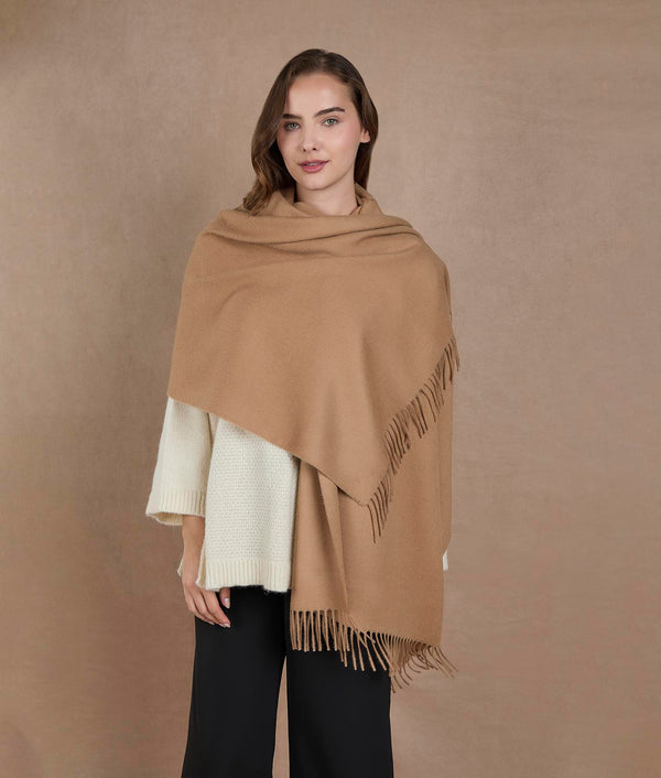 Premium Shawl - Tabaco Brown — tabaco brown alpaca by Sol Alpaca