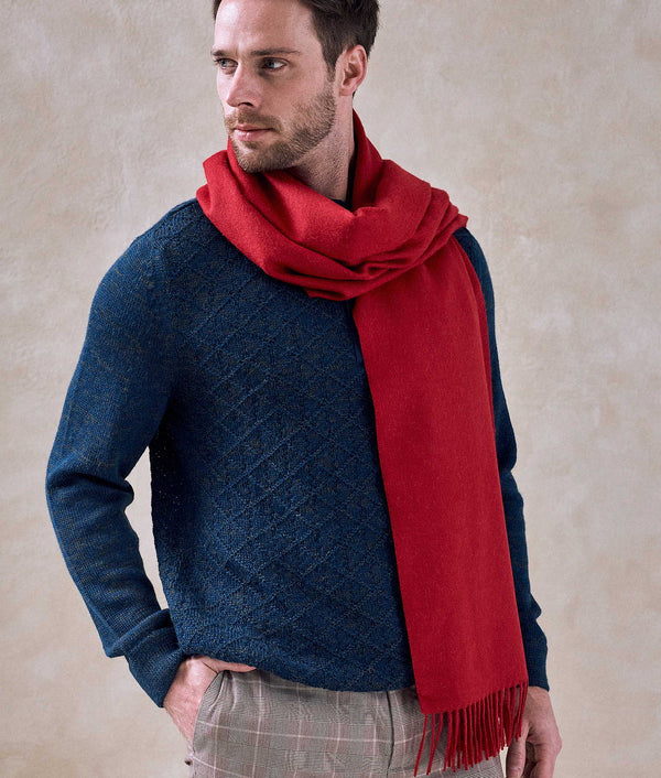 Premium Shawl - Pompeian Red — pompeian red alpaca by Sol Alpaca