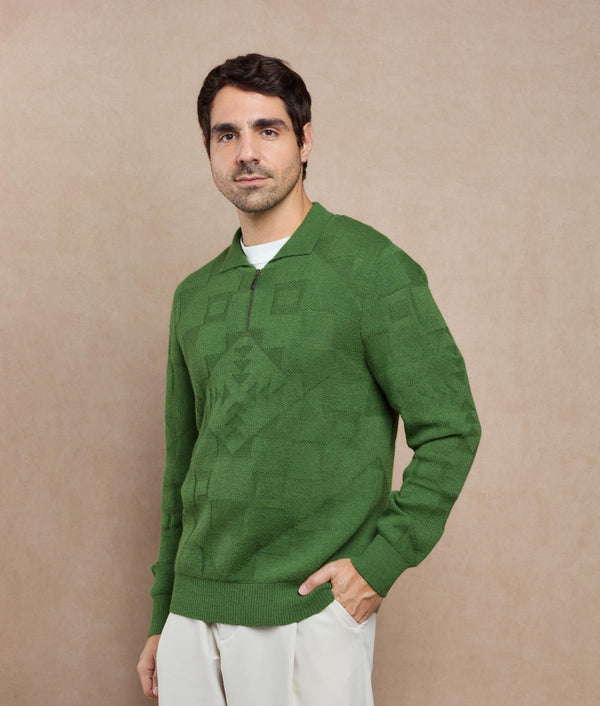 Instructured Icons Sweater — Forest Green — forest green baby alpaca by Sol Alpaca