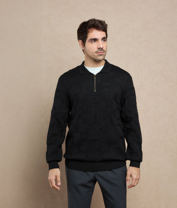 Instructured Icons Sweater — Black — black baby alpaca by Sol Alpaca