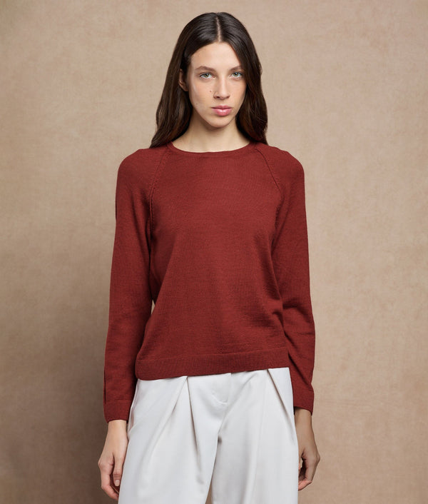 Basic Raglan Sweater — Burnt Henna — burnt henna alpaca by Sol Alpaca