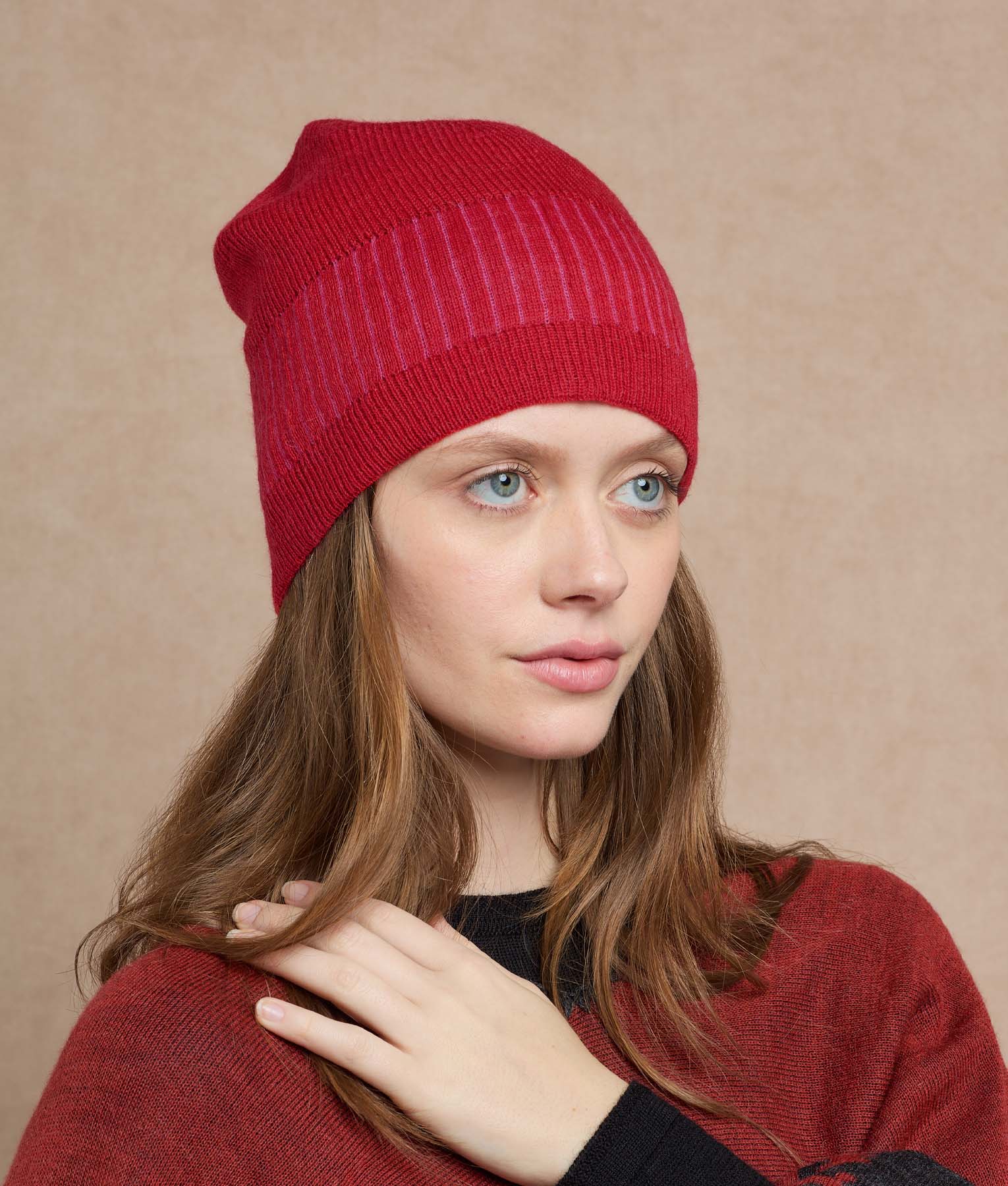 帽子 SOL pulp PLAID REVERSIBLE BEANIE Jacquard & Ribs Reversible Beanie