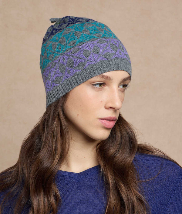 Mis Colores Reversible Beanie — December Sky Grey And Black — december sky grey and black baby alpaca by Sol Alpaca
