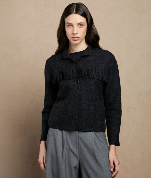 From The West Jacket — Carbon Gray — charcoal gray baby alpaca by Sol Alpaca