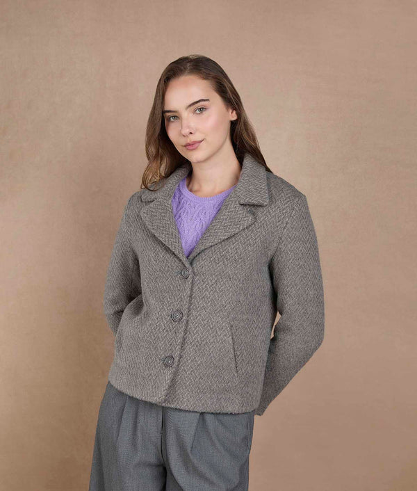 Lightly Espigas Jacket - Graphite Gray — graphite gray baby alpaca by Sol Alpaca