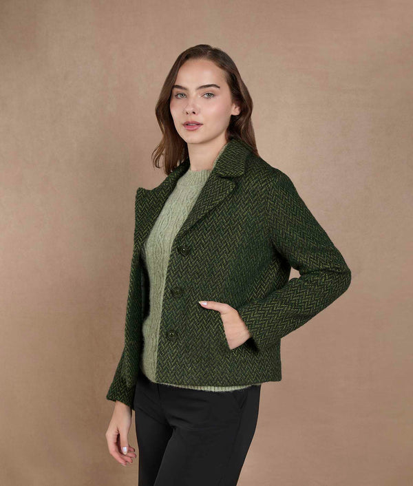 Lightly Espigas Jacket - Kombu Green — kombu green baby alpaca by Sol Alpaca