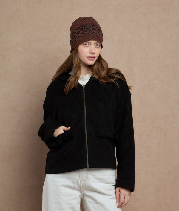 Cords Zipped Jacket — Black — black baby alpaca by Sol Alpaca